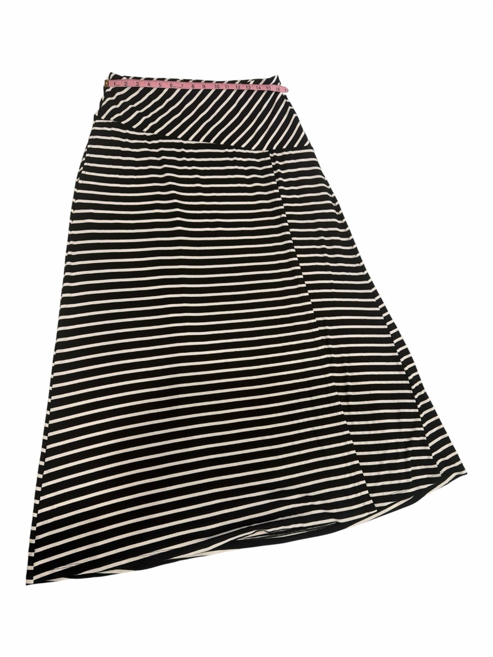 Halara Black White Striped Maxi Skirt Built-in Mini Skirt Pocket Slit XL